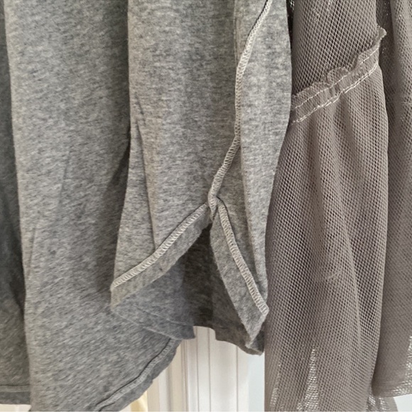 Free People Still Got It Mesh Long Bell Sleeve Flowy Cotton Top. Gray. Medium. - Picture 6 of 10